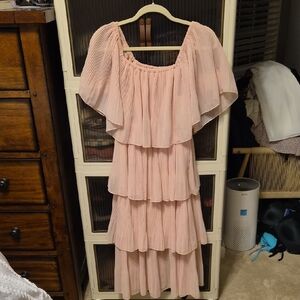 Amazon Blush Pink Layered Maxi Dress